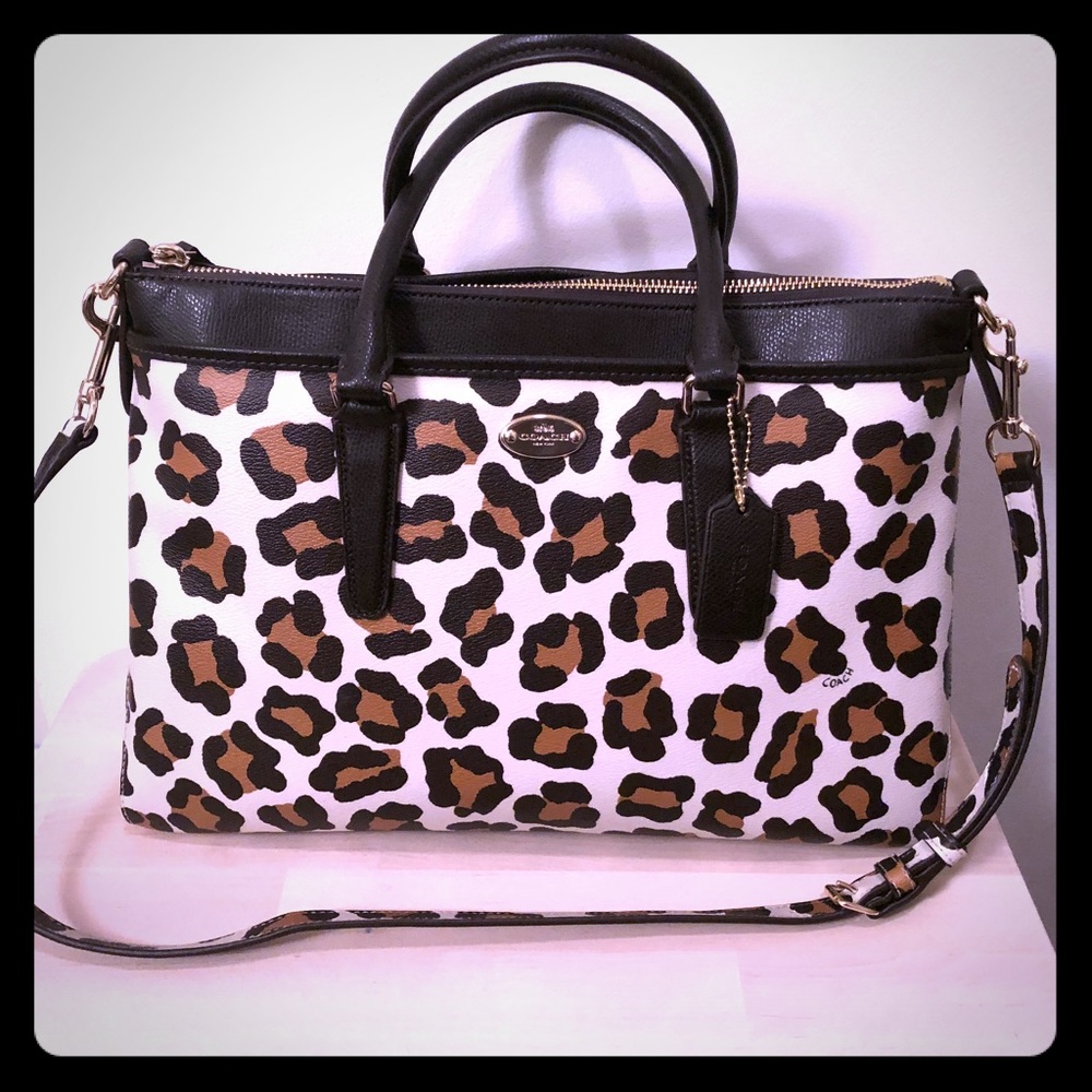 Coach leopard print satchel